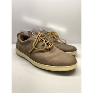 Ecco Shoes Leather Perf Low Top Lace Up Gray Casual Sneakers Men's 44EU - 10US